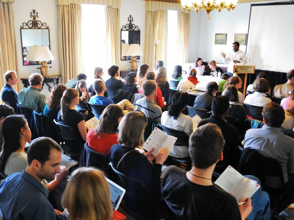 Attendees listen to a workshop at Beyond Academia 2014