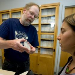 Tom Bruns with a student